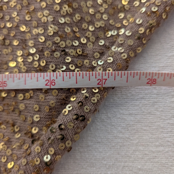 LaRok Gold Sequin Sweater Batwing Cardigan, Size Small - Picture 12 of 15